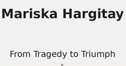 Mariska Hargitay life story